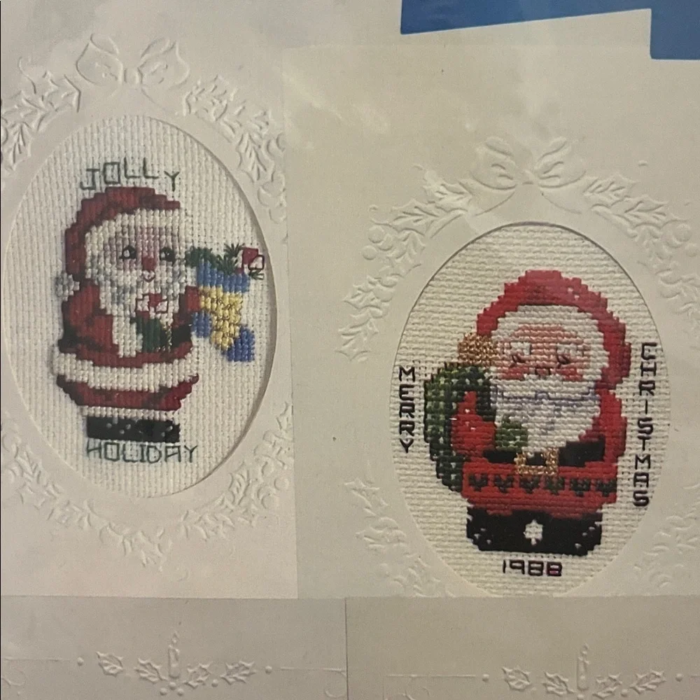 Two Titan Needlecraft Sets Makes 10 Cross Stitch Christmas Holiday Cards NWT